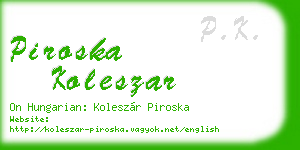 piroska koleszar business card